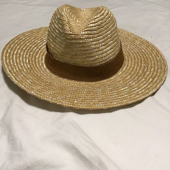 GIGI PIP Accessories Gigi Pip Isla Wide Brimmed Straw Fedora Nwt